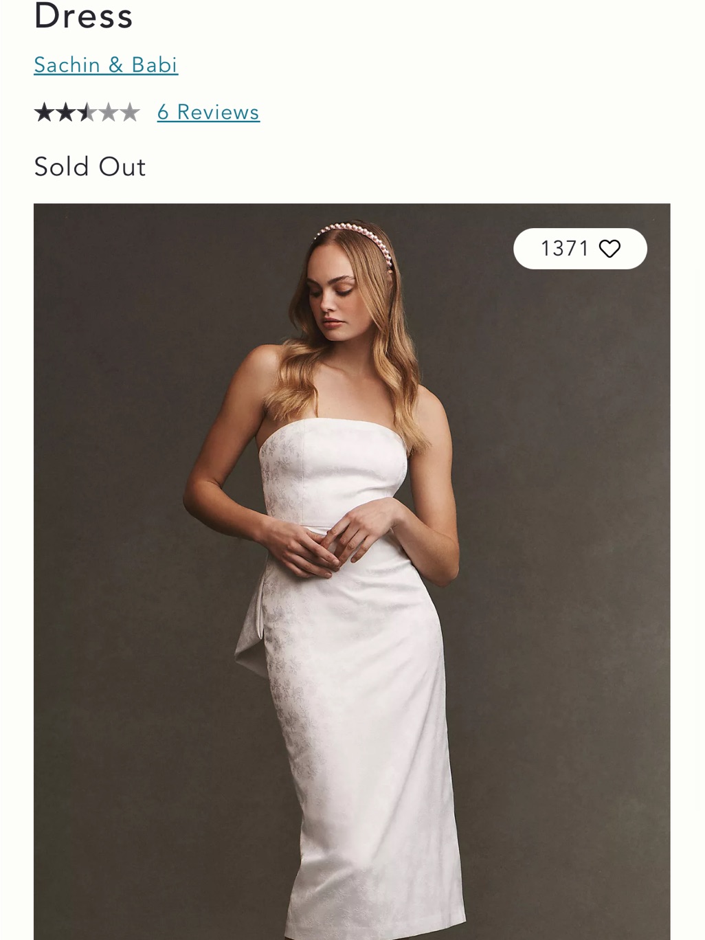 Sachin + Babi Gemma Ivory Strapless Midi Sheath Dress
